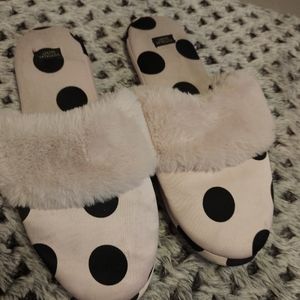 Victoria's Secret Polka Dot Signature Satin Slippers